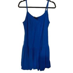 Torrid 2X Y2K Blue Dress V Neck Bubble Hem Drop Waist Balletcore Indie Sleaze
